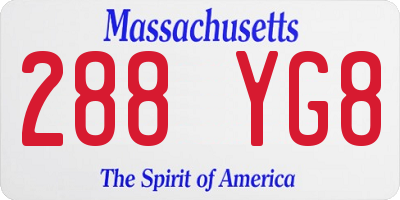 MA license plate 288YG8