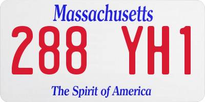 MA license plate 288YH1