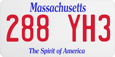MA license plate 288YH3
