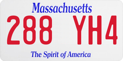 MA license plate 288YH4