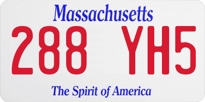 MA license plate 288YH5