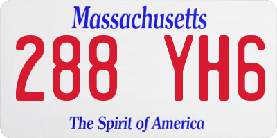 MA license plate 288YH6