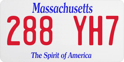 MA license plate 288YH7