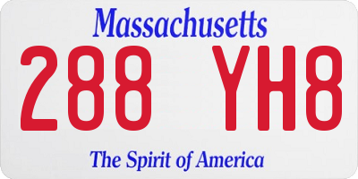 MA license plate 288YH8