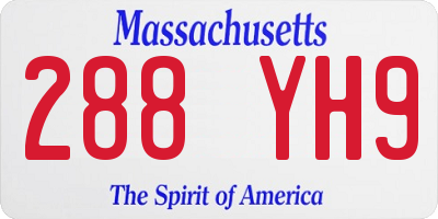 MA license plate 288YH9