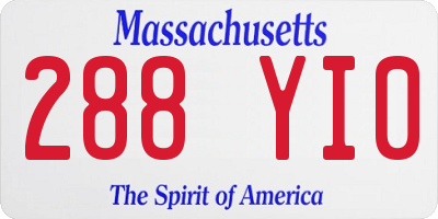 MA license plate 288YI0