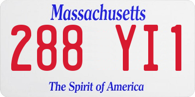 MA license plate 288YI1