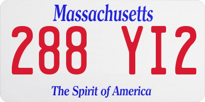 MA license plate 288YI2