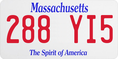 MA license plate 288YI5