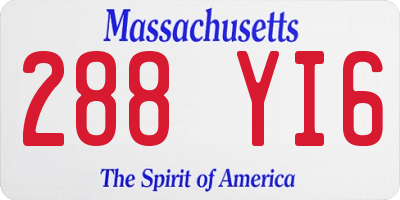 MA license plate 288YI6