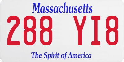 MA license plate 288YI8
