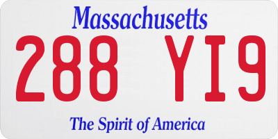 MA license plate 288YI9
