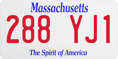 MA license plate 288YJ1