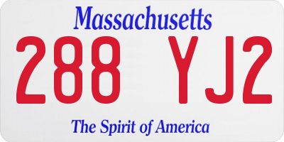 MA license plate 288YJ2
