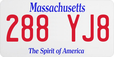 MA license plate 288YJ8