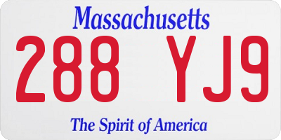 MA license plate 288YJ9