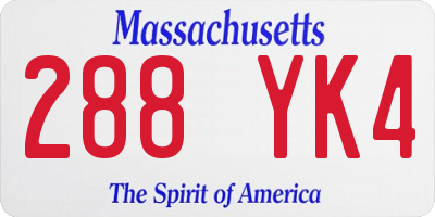 MA license plate 288YK4