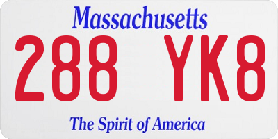 MA license plate 288YK8