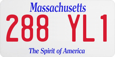 MA license plate 288YL1