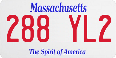 MA license plate 288YL2