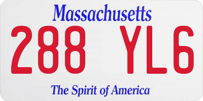 MA license plate 288YL6