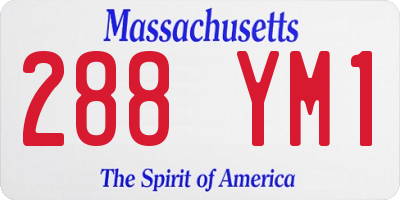 MA license plate 288YM1