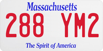 MA license plate 288YM2