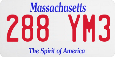 MA license plate 288YM3