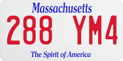 MA license plate 288YM4