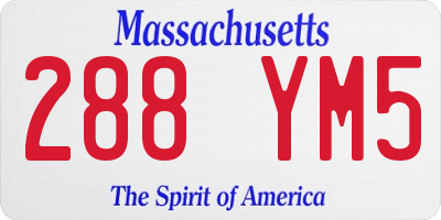 MA license plate 288YM5