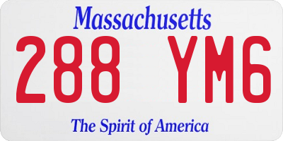 MA license plate 288YM6