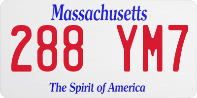 MA license plate 288YM7