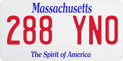 MA license plate 288YN0