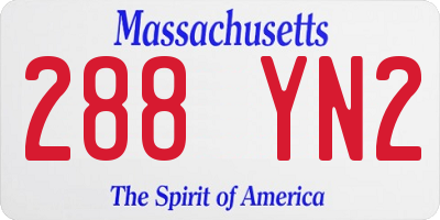 MA license plate 288YN2
