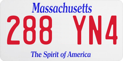 MA license plate 288YN4