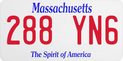 MA license plate 288YN6