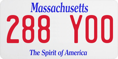 MA license plate 288YO0