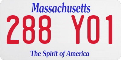 MA license plate 288YO1