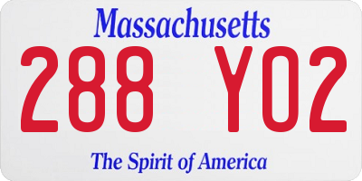MA license plate 288YO2