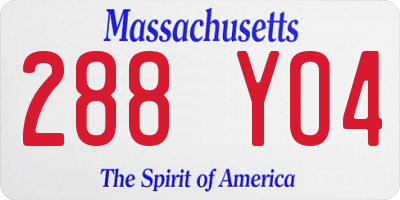 MA license plate 288YO4