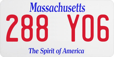 MA license plate 288YO6
