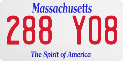 MA license plate 288YO8