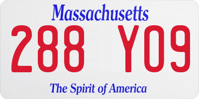 MA license plate 288YO9