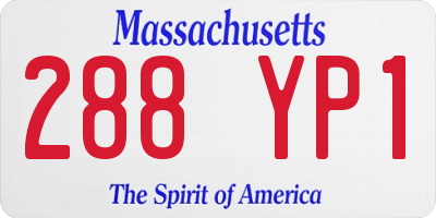 MA license plate 288YP1