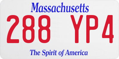MA license plate 288YP4
