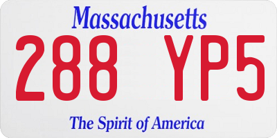 MA license plate 288YP5