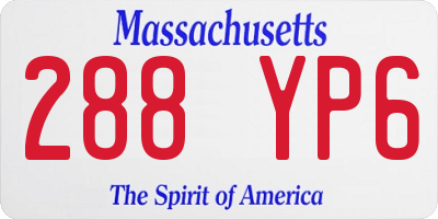 MA license plate 288YP6
