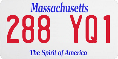 MA license plate 288YQ1