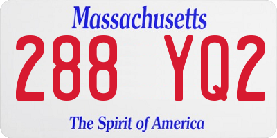 MA license plate 288YQ2