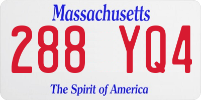 MA license plate 288YQ4